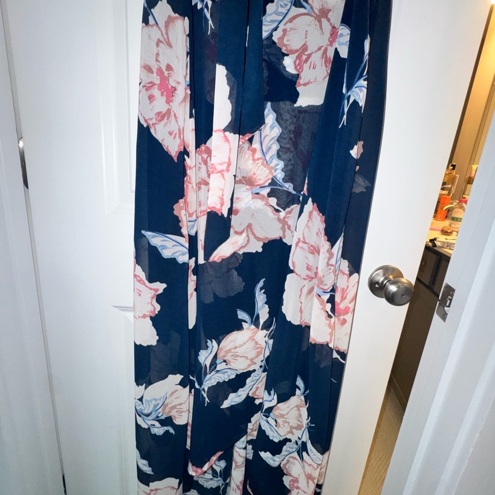 Luxology Navy and Pink Floral Maxi Dress - Picture 3 of 3